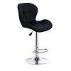 Barová židle LIVIO VELUR na stříbrném talíři - černá