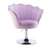 Křeslo FREY VELUR na stříbrném talíři - levandule