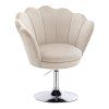 Křeslo FREY VELUR na stříbrném talíři - latte
