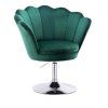 Křeslo FREY VELUR na stříbrném talíři - zelené
