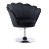 Křeslo FREY VELUR na stříbrném talíři - černé