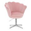 Křeslo FREY VELUR na stříbrném kříži - světle růžové