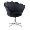 Křeslo FREY VELUR na stříbrném kříži - černé