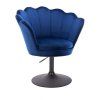 Křeslo FREY VELUR na černém talíři - modré