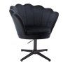 Křeslo FREY VELUR na černém kříži - černé