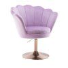 Křeslo FREY VELUR na zlatém talíři - levandule