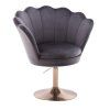 Křeslo FREY VELUR na zlatém talíři - tmavě šedé