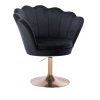 Křeslo FREY VELUR na zlatém talíři - černé