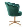 Křeslo FREY VELUR na zlatém kříži - zelené