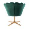 Křeslo FREY VELUR na zlatém kříži - zelené