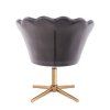 Křeslo FREY VELUR na zlatém kříži - tmavě šedé