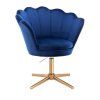 Křeslo FREY VELUR na zlatém kříži - modré