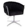 Židle NORDEN VELUR na stříbrném kříži - černá