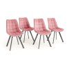 Židle ORLEN VELUR - růžová - set 4ks