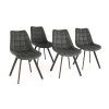 Židle ORLEN VELUR - tmavě šedá - set 4ks