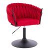 Židle NORDEN VELUR na černém talíři - červená