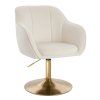 Židle AVOLA VELUR na zlatém talíři - bílá