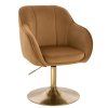 Židle AVOLA VELUR na zlatém talíři - medová