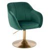 Židle AVOLA VELUR na zlatém talíři - zelená