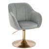 Židle AVOLA VELUR na zlatém talíři - světle šedá
