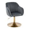 Židle AVOLA VELUR na zlatém talíři - tmavě šedá
