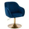 Židle AVOLA VELUR na zlatém talíři - modrá