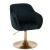 Židle AVOLA VELUR na zlatém talíři - černá