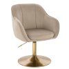 Židle AVOLA VELUR na zlatém talíři - latte