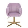 Židle AVOLA VELUR na zlatém kříži - levandule
