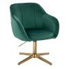 Židle AVOLA VELUR na zlatém kříži - zelená