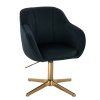 Židle AVOLA VELUR na zlatém kříži - černá