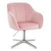 Židle AVOLA VELUR na stříbrném kříži - světle růžová