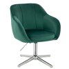 Židle AVOLA VELUR na stříbrném kříži - zelená