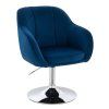 Židle AVOLA VELUR na stříbrném talíři - modrá