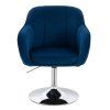 Židle AVOLA VELUR na stříbrném talíři - modrá
