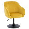 Židle AVOLA VELUR na černém talíři - žlutá