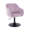 Židle AVOLA VELUR na černém talíři - levandule