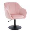 Židle AVOLA VELUR na černém talíři - světle růžová