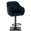 Barová židle AVOLA VELUR na černé hranaté podstavě - černá