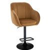 Barová židle AVOLA VELUR na černém talíři - medová