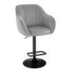 Barová židle AVOLA VELUR na černém talíři - světle šedá