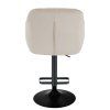 Barová židle AVOLA VELUR na černém talíři - krémová