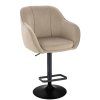 Barová židle AVOLA VELUR na černém talíři - latte