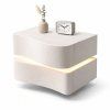 Noční stolek ALVA s LED osvětlením – bílý