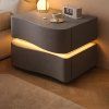 Noční stolek ALVA s LED osvětlením – tmavě šedý
