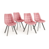 Židle ORLEN VELUR - růžová - set 4ks
