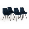 Židle ORLEN VELUR - tmavě modrá - set 4ks