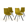 Židle ORLEN VELUR - žlutá - set 4ks