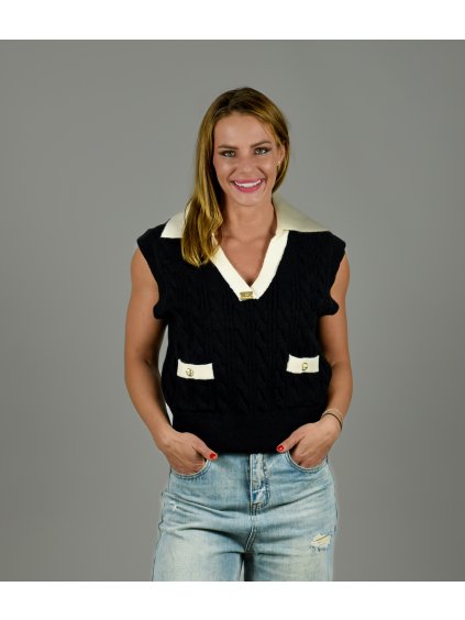 Svetrová vesta čierna