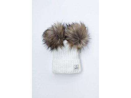 Luxury Kids I Love Milk čiapka cap hat czapka dzieciecy zimowy ecru white biela kremova zimowa czapka dziecieca z pomponami (5)